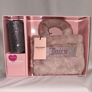 Juicy Couture Free Love Fuzzy Fluffy Mini Tote Light Pink Coin Purse Gift Set